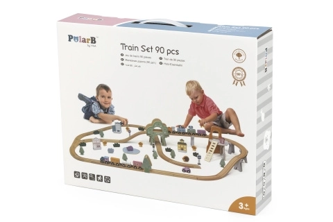 Viga PolarB Houten Treinbaan 90 stuks