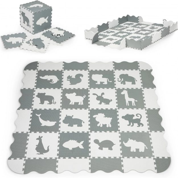 Schuim speelmat met hek Puzzle ballenbak 36 stuks Ecotoys