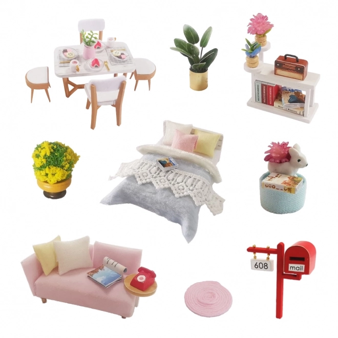 Negentien miniatuur huisje Huis gekleurde glazuur