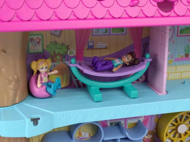 Polly Pocket Set figuren Dierenavontuur Boomhut