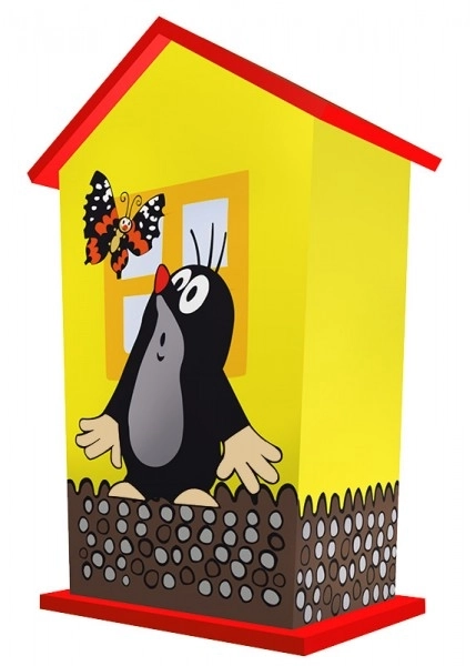 Houten spaarpot met Kleine Mol