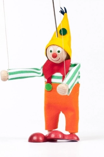 Houten marionet nar Jarmil 12 cm