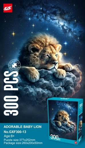 Puzzel 300 stukjes – leeuw in de wolken