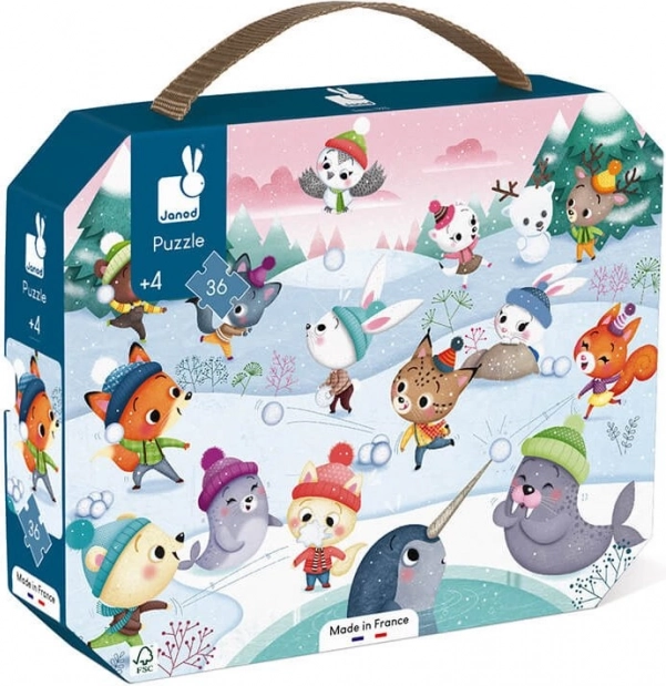 Puzzel in koffertje Winterfeest 36 stukjes
