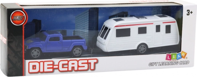 Set Auto met Blauwe Caravan