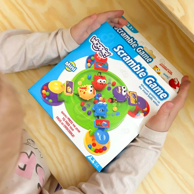Leuk spel hongerige vrolijke kikkers en krokodillen