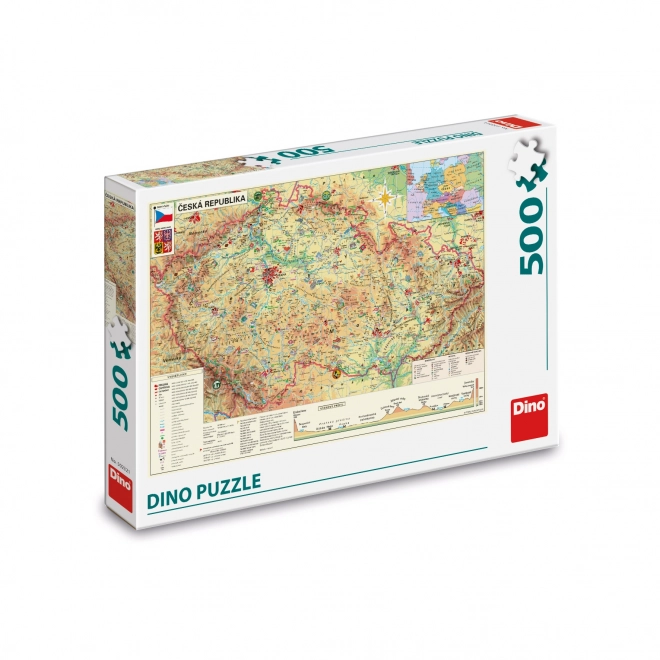 Puzzelkaart van de Tsjechische Republiek - 500 stukjes