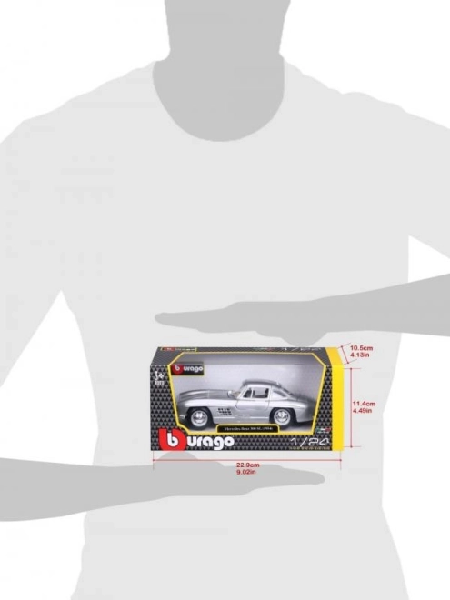 Bburago 1:24 Mercedes Benz 300SL zilver 18-22023