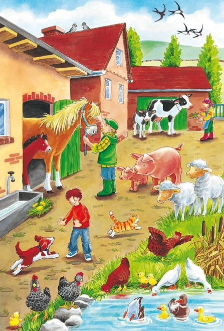 Schmidt puzzel Op de boerderij 3x24 stukjes