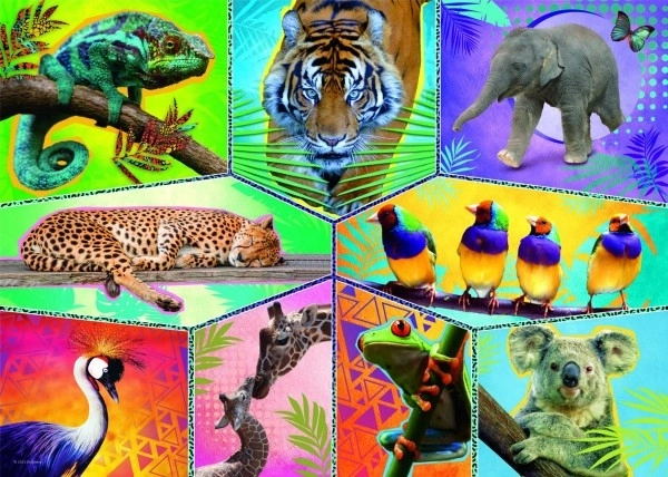 Puzzel Planeet van Dieren 48x34cm 200 stukjes in doos 33x23x4cm
