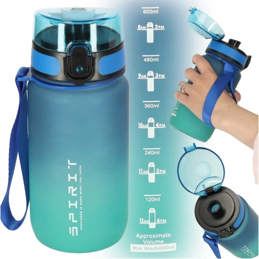 Sportfles met tuit 600 ml blauwgroen