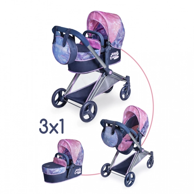 DeCuevas 81776 Opvouwbare poppenwagen 3 in 1 met tas Magic Bubble 2024 - 73 cm