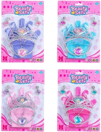 Set kindersieraden en handschoenen met kroon