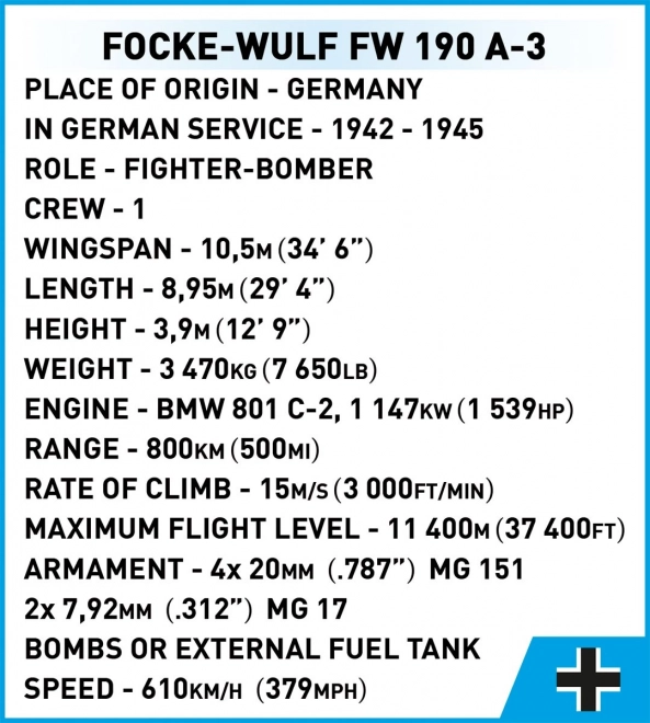 Bouwset Historische Collectie WWII Focke-Wulf FW 190 A-3 382 stenen
