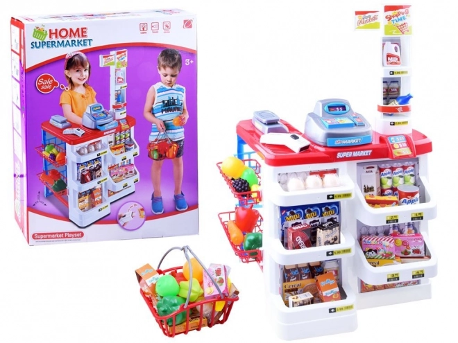 Kinder supermarkt met kassa en scanner