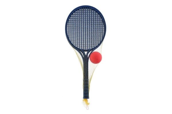 Zachte tennisplastic kleurrijk + balletje 53cm in net