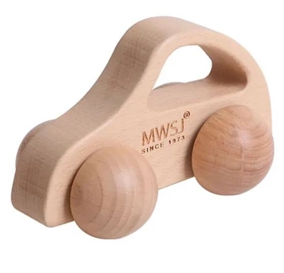 Houten raceautootje voor vastpakken
