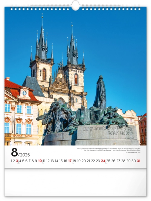 Muurkalender Praag 2025, 30 × 34 cm
