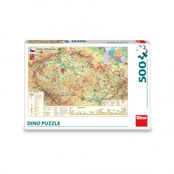 Puzzelkaart van de Tsjechische Republiek - 500 stukjes