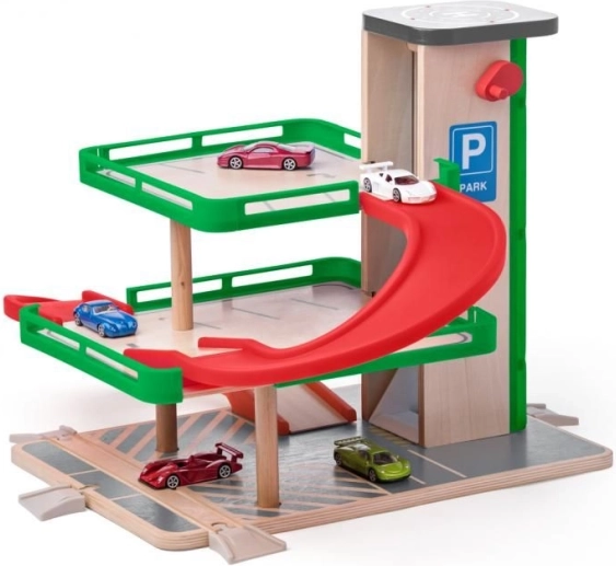 Houten garageset met SIKU autootjes