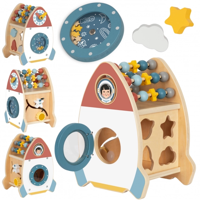 Houten raket voor kinderen met activiteiten TOOKY TOY