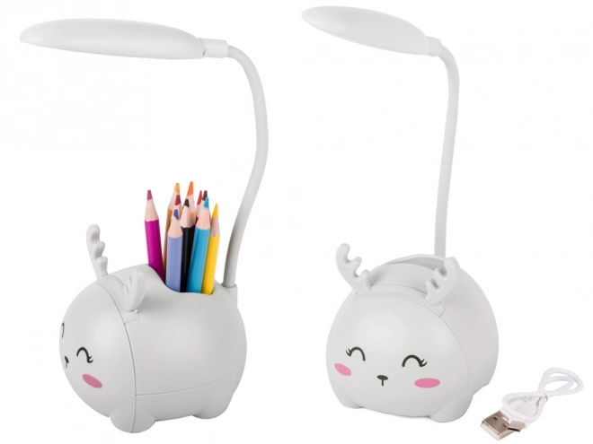 Kinder nachtlampje usb organizer telefoonstandaard voor lezen wetenschap – wit