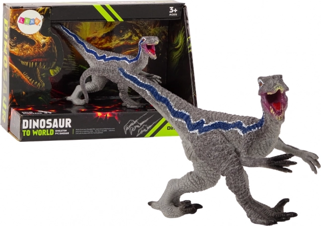 Realistische velociraptor-figuur – grijs, 16 cm