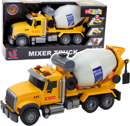 Kinderbetonmixer met licht en geluid, geel, 31,5 cm