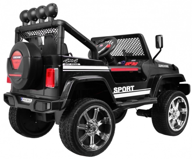 Elektrische kinderauto Raptor Drifter zwart met afstandsbediening en 4x4 aandrijving