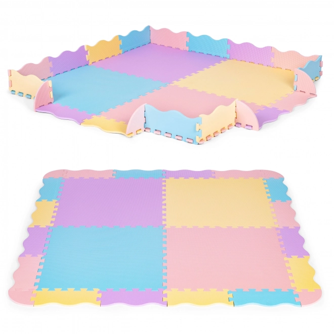 Bonte schuimmat voor kinderen met omheining 141,5x141,5 cm 24 stuks IPLAY