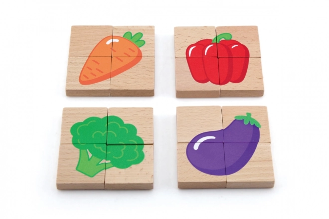 Houten magnetische puzzel - fruit