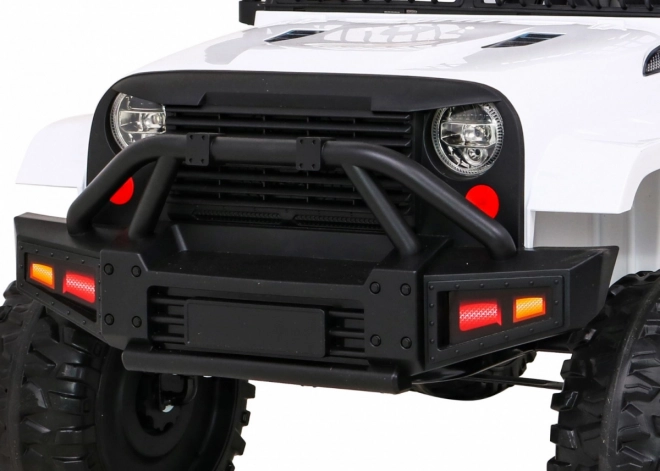 Accu-aangedreven Jeep Dark Night voor kinderen + langzame start + EVA + LED audio – Wit