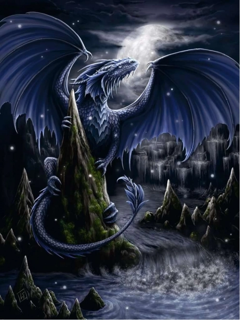 Puzzel 1500 stukjes zwarte draak Ravensburger