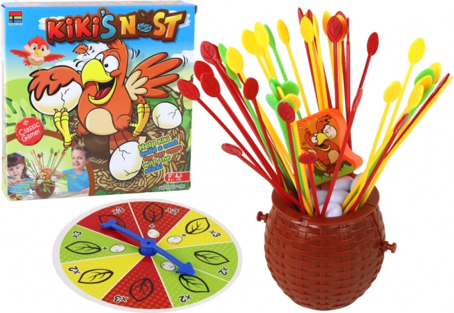 Bordspel Bouw een nest voor KIKI – familiespel met behendigheid