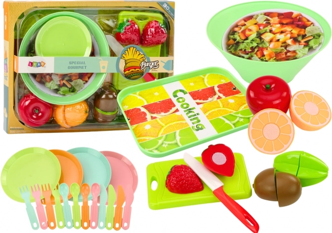 Snijset voor fruit, slacouvert, serveerblad 25-delig