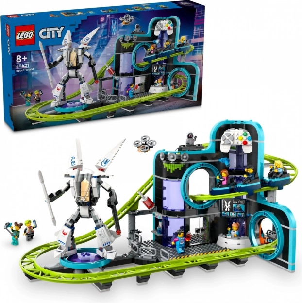 Lego City pretpark robotwereld met achtbaan