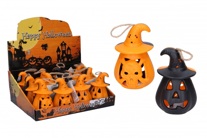 Halloween lichtgevende pompoen 11x6,5 cm