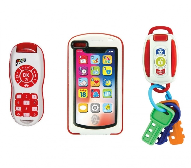 Mijn eerste uitrusting 3-in-1, autosleutels, telefoon en afstandsbediening