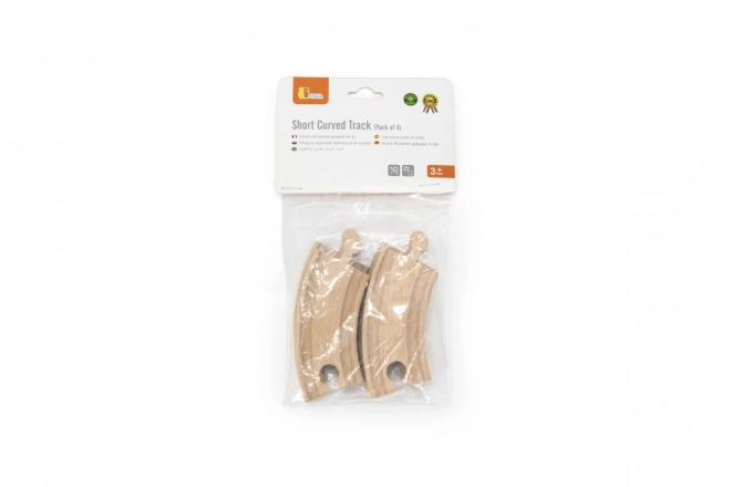 Houten spoorbochten klein 4 stuks