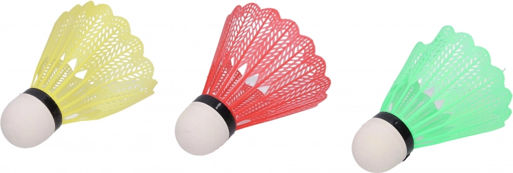Kleurige badmintonshuttles, set van 3 stuks