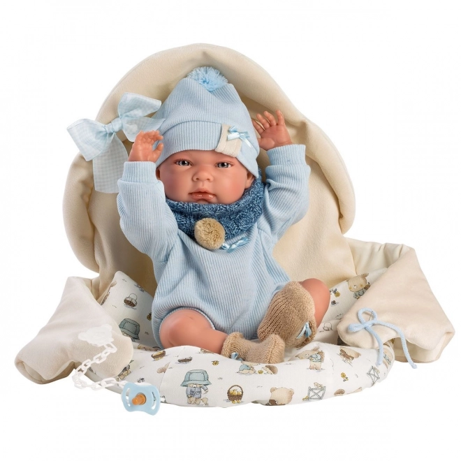 Llorens 73885 PASGEBOREN JONGEN - realistische pop baby met volledig vinyllichaam - 40 cm