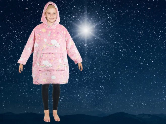 Warme lichtgevende deken met capuchon voor kinderen