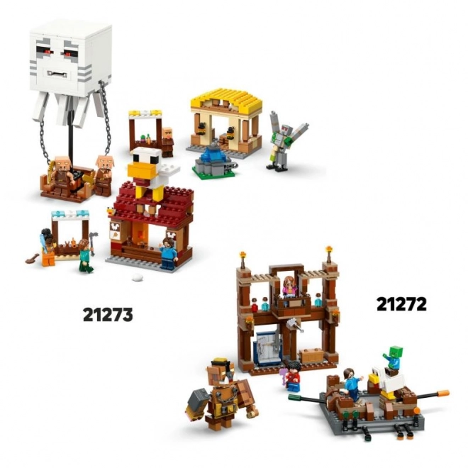 LEGO Minecraft 21273 Aanval van de Ghast-ballon op het dorp