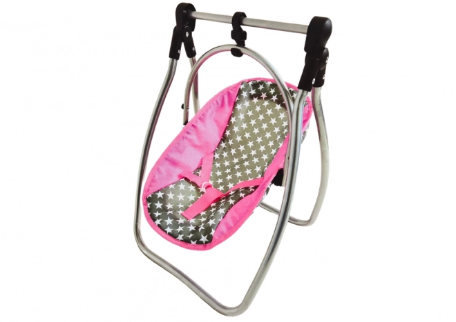 Voedingsstoel voor poppen Alice Swing Star Grijs en Roze