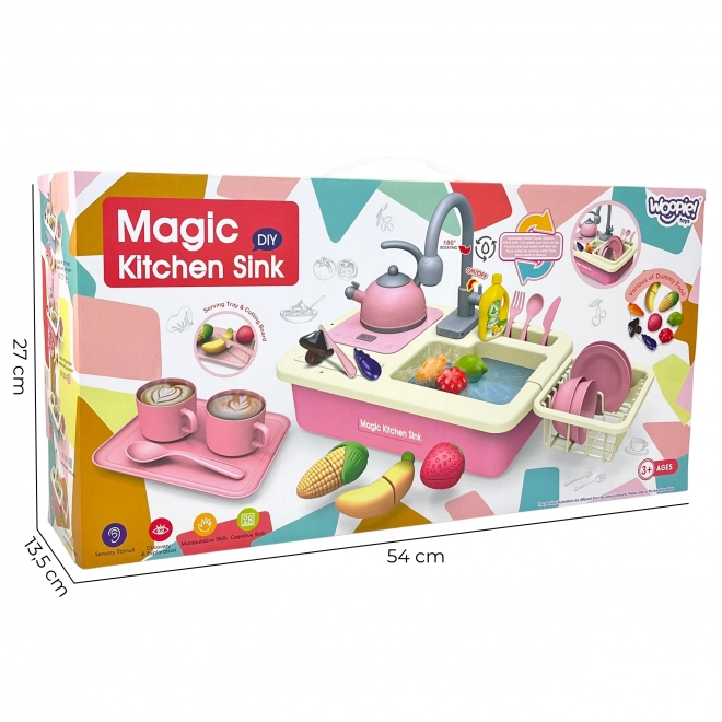 Spoelbak voor kinderen met stromend water - roze