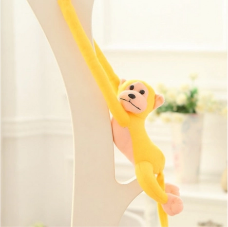 Pluche aapje met geluid geel 60 cm