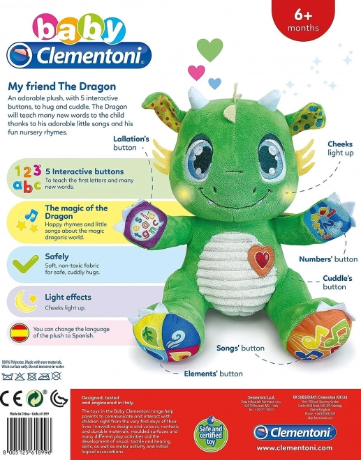 CLEMENTONI BABY Interactieve Draak CZ,SK,HU,PL