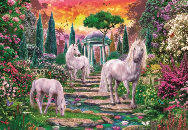 Puzzel Eenhoorns in de tuin - 2000 stukken