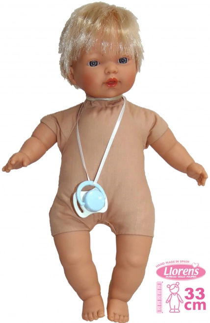 Realistische pop Llorens Roberto met geluiden en zacht lichaam 33 cm