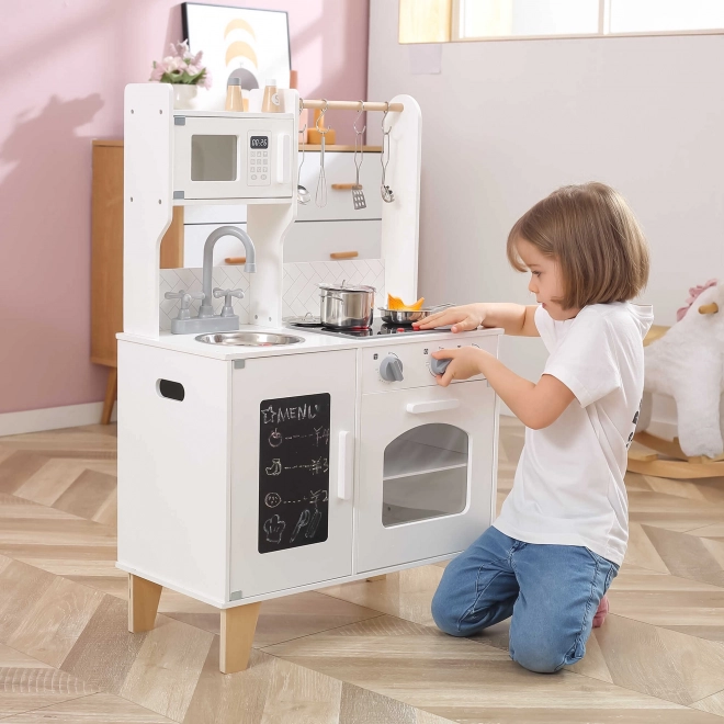 Houten keuken met verlichting en geluid PolarB